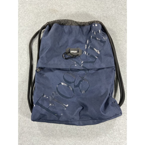 Oakley Other - Oakley Frogskins Navy Blue Drawstring Cinch Backpack Bag with Carabiner Clip